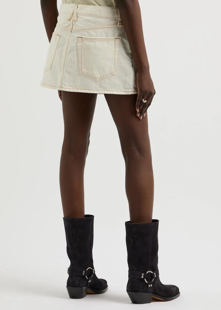 SLVRLAKE Contrast-stitch denim mini skirt  3