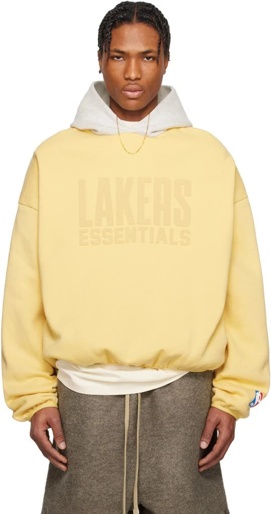 Essentials Yellow & Gray NBA Lakers Pull Over Hoodie 1