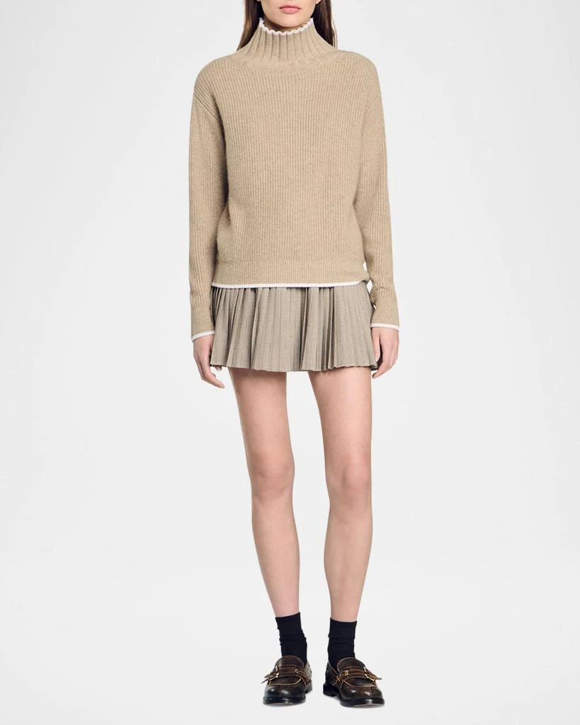Sandro Julian Turtleneck Wool-Cashmere Sweater 2