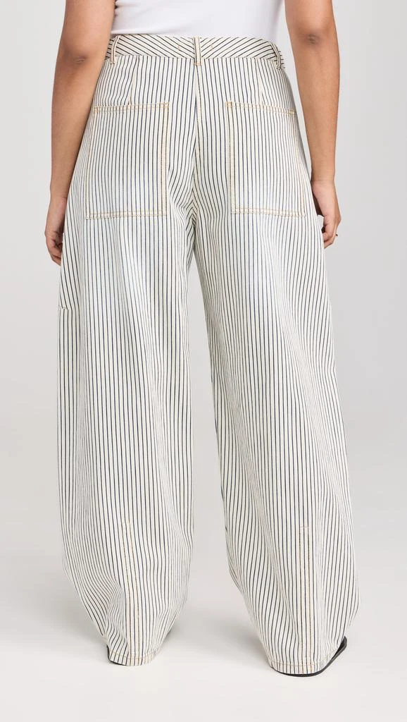 Tibi Stone Washed Striped Denim Sid Jeans 10