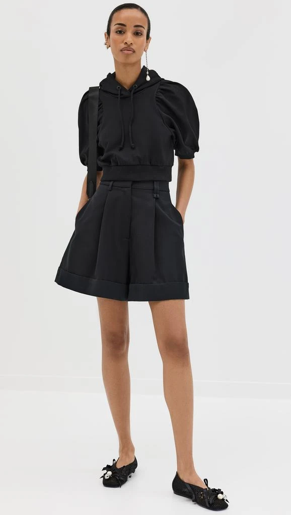 Simone Rocha Cropped Puff Sleeve Hoodie W/ Gathered Bow 5