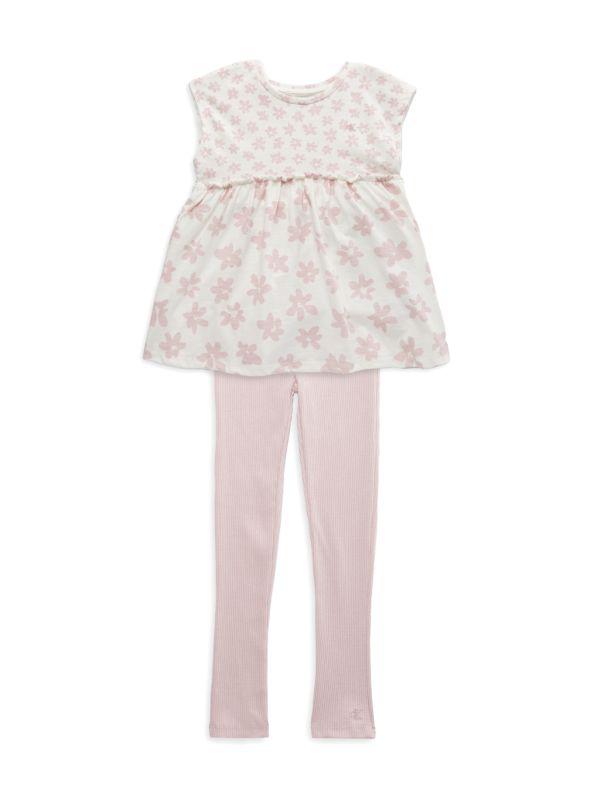 Calvin Klein Little Girl's 2-Piece Floral Tunic Top & Pants