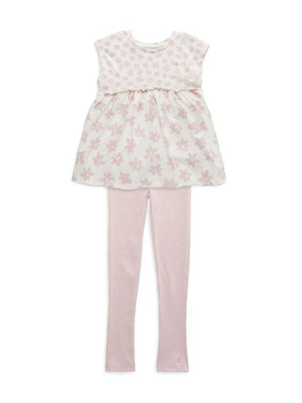 Calvin Klein Little Girl's 2-Piece Floral Tunic Top & Pants 1