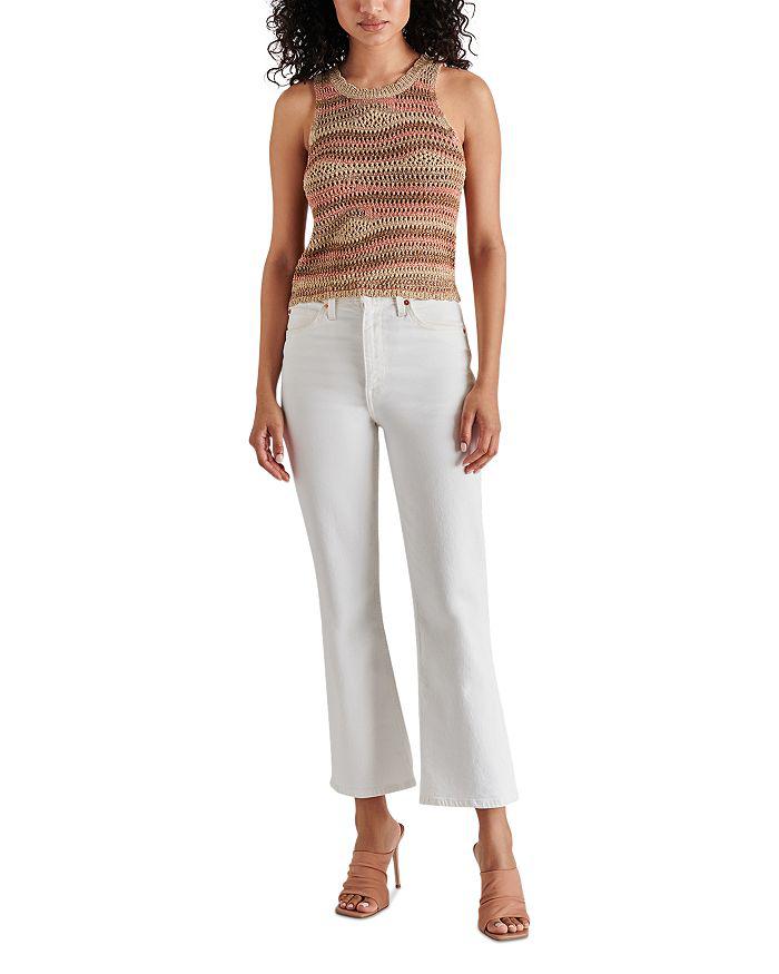 Steve Madden Hannah Striped Crochet Sleeveless Sweater