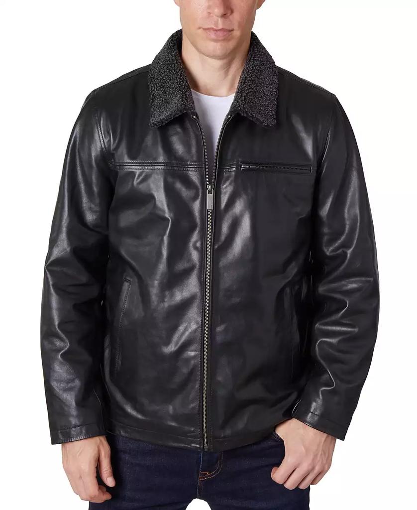 Perry Ellis Men s Zipper Leather Jacket Coats Free Shipping BeyondStyle