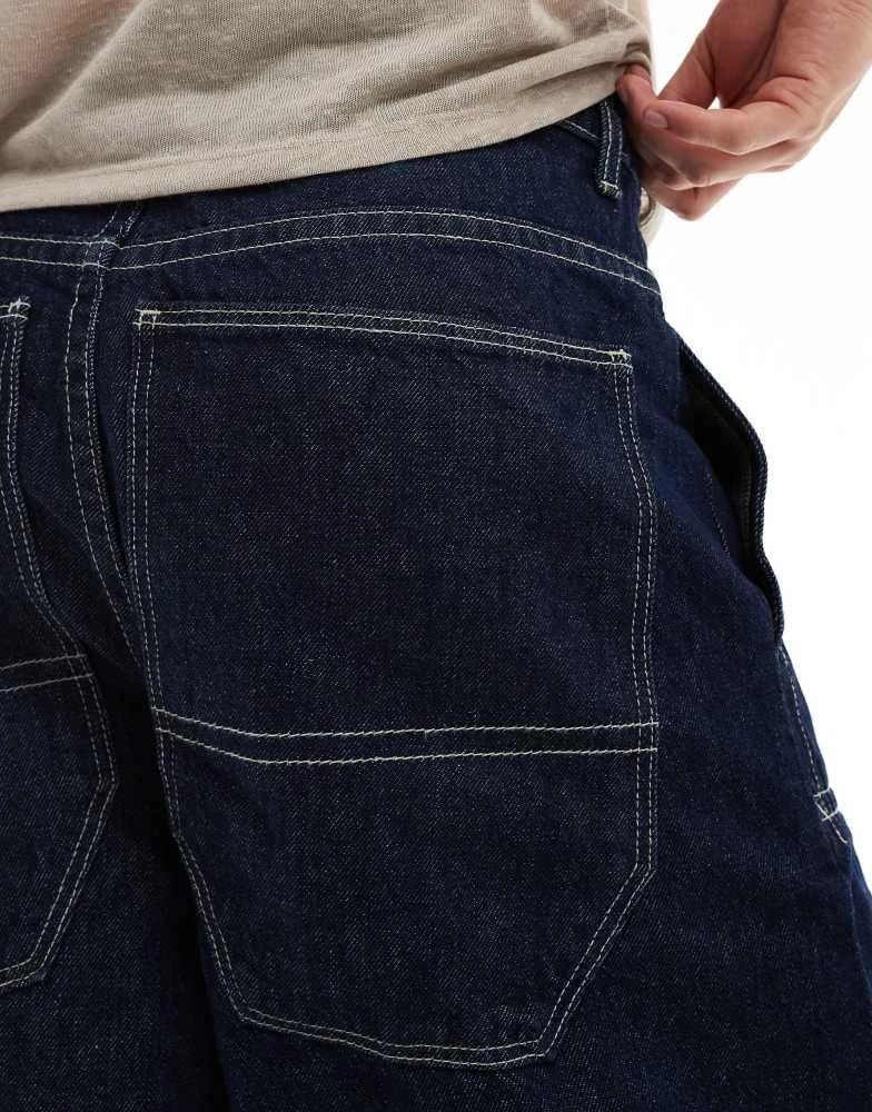 ASOS ASOS DESIGN Circular Design Collection loose fit jeans with contrast stitching in rinse wash blue 3