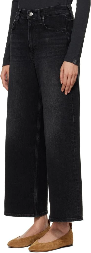Rag & Bone Black 'The Andi' High-Rise Ankle Wide Leg Jeans 4