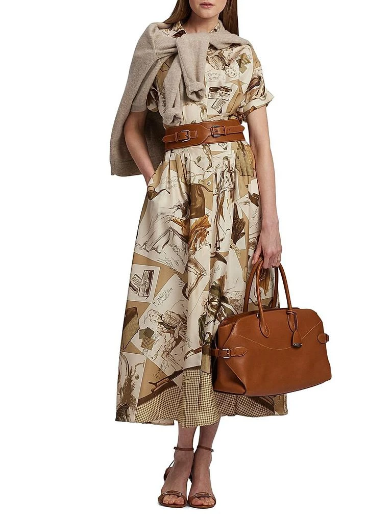 Ralph Lauren Donatella Diary-Print Silk Maxi Shirtdress 2