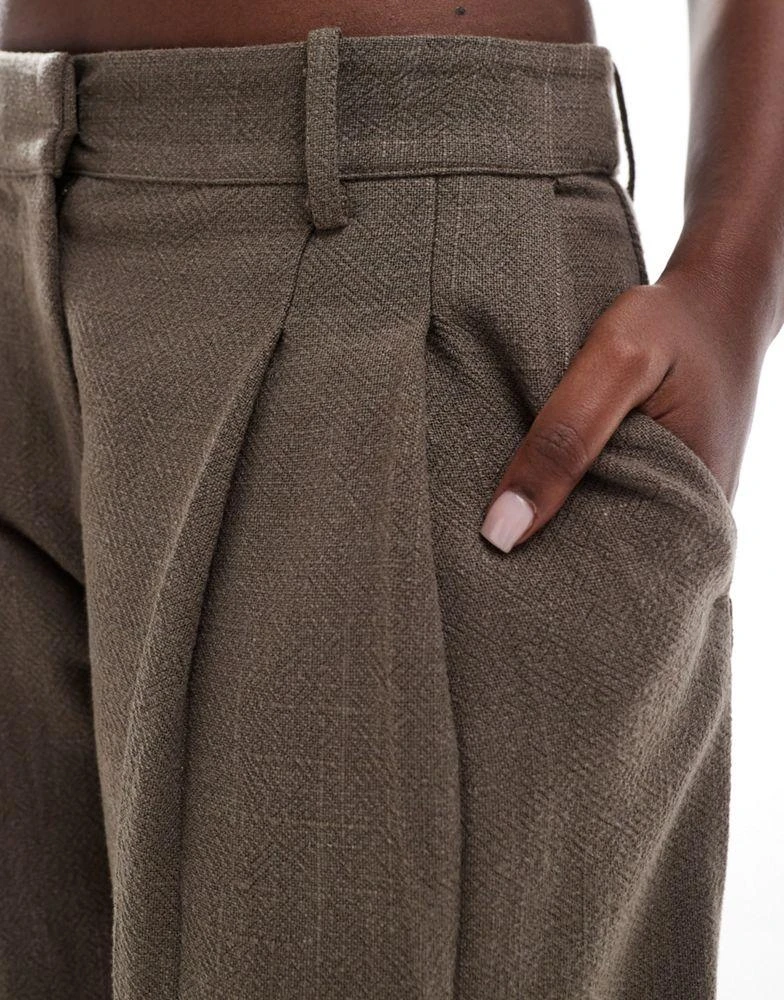 NA-KD NA-KD co-ord wide leg trousers in brown 3