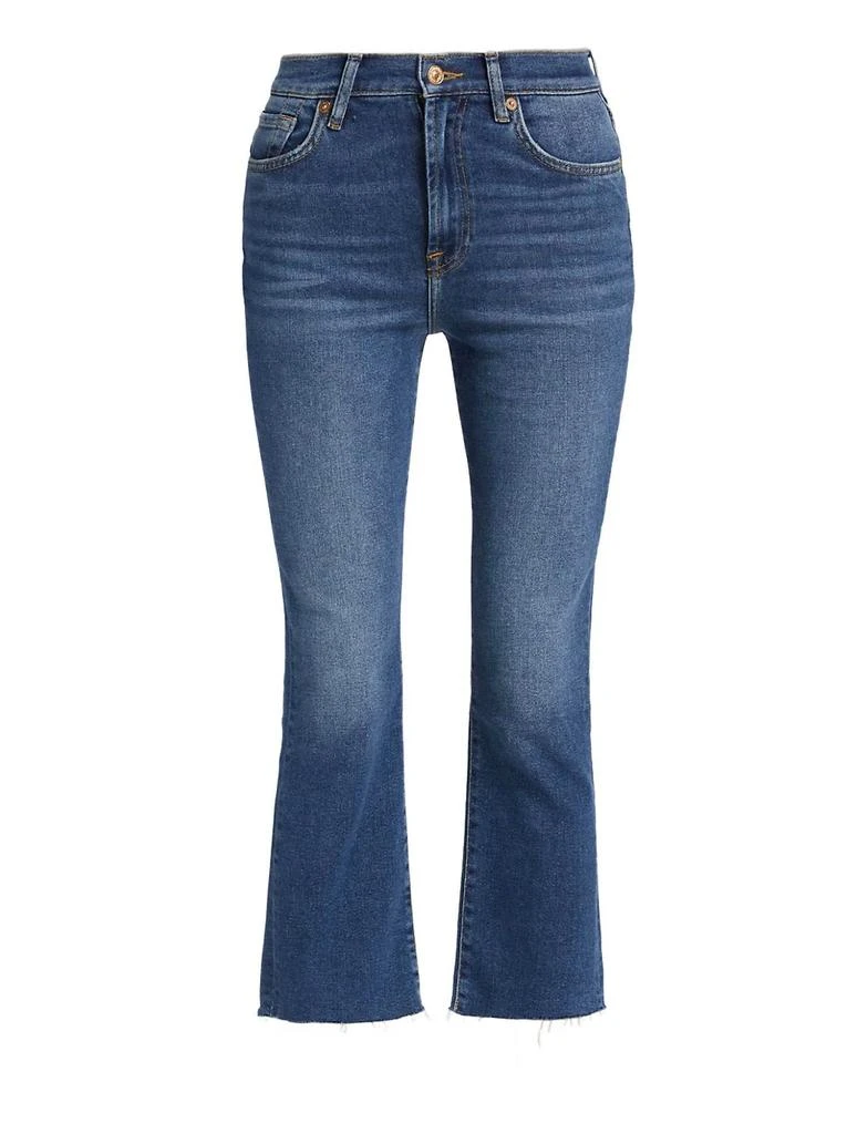 7 For All Mankind Women's High Waisted Slim Kick Jeans In Blue Print 1