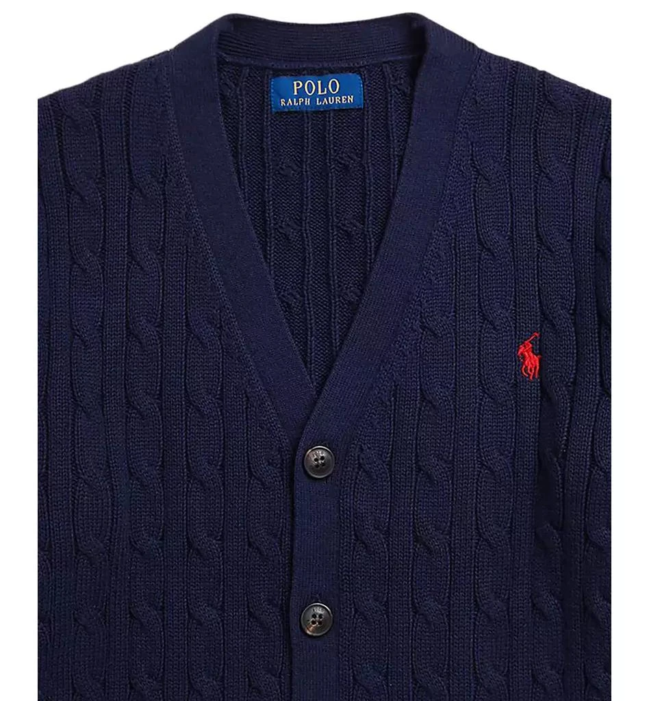 Ralph Lauren Big Boys Cable-Knit Cotton V-Neck Cardigan Sweater 6