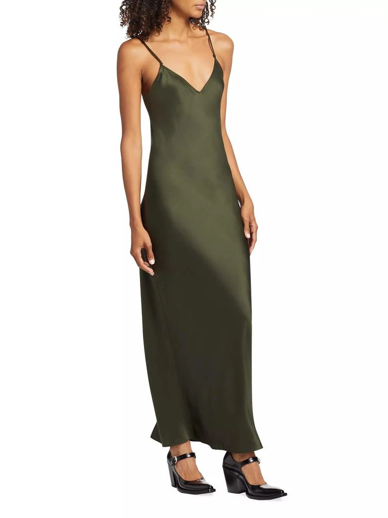 FRAME Silk Fitted Maxi Dress 2