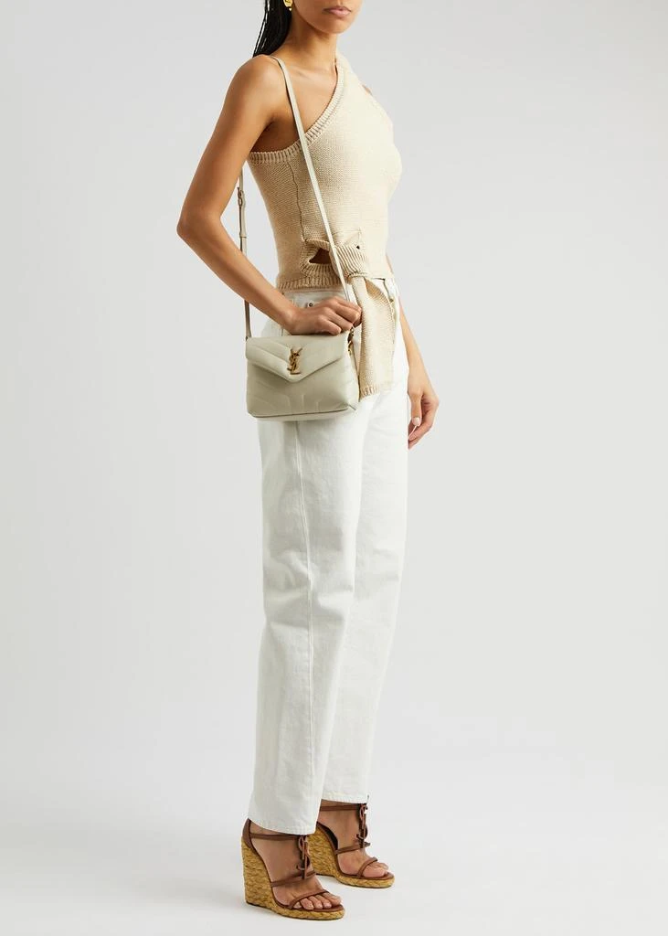 Yves Saint Laurent Cassandra 100 leather wedge espadrilles 6