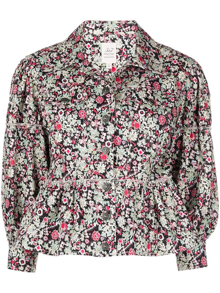 Cinq A Sept Party-print peplum Lizzie jacket - women