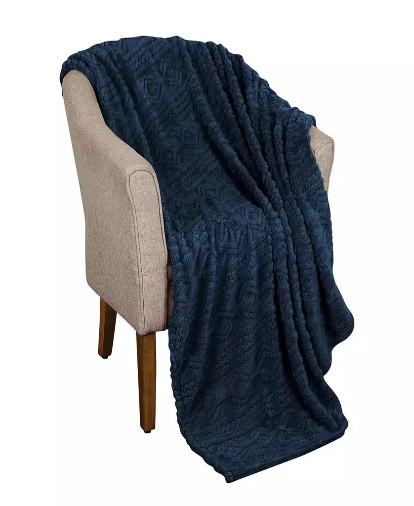Superior Boho Knit Jacquard Fleece Plush Fluffy Blanket 2
