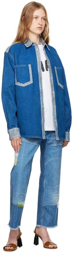 Marni Blue Two-Tone Denim Shirt 4