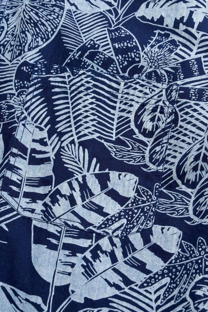 Billy Reid Short Sleeve Treme Block Shirt In Indigo Botanical 5