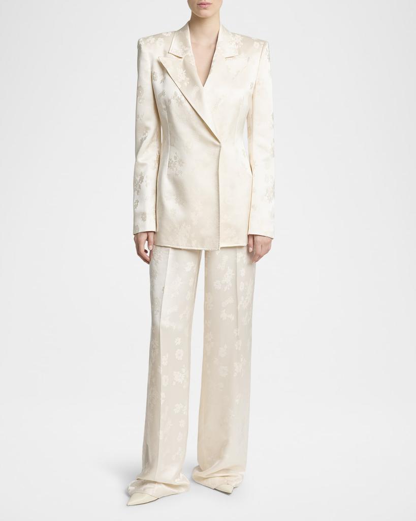 Gabriela Hearst Aleah Floral Silk Jacquard Double-Breasted Blazer Jacket