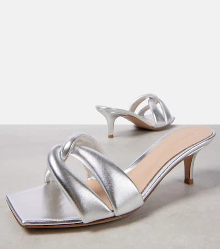 Gianvito Rossi Amour metallic leather mules 5