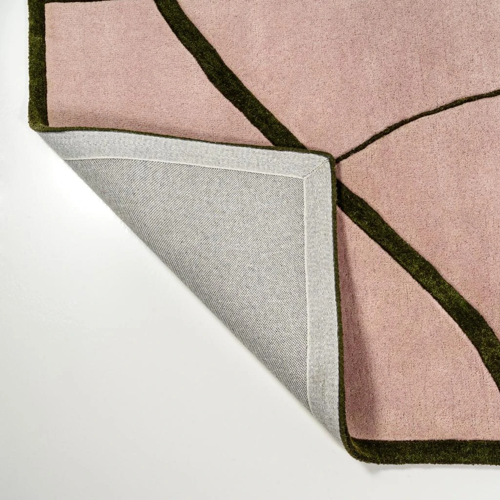JONATHAN Y Mosaic Coastal Geometric Border Handwoven Wool Pink/Green Area Rug 6