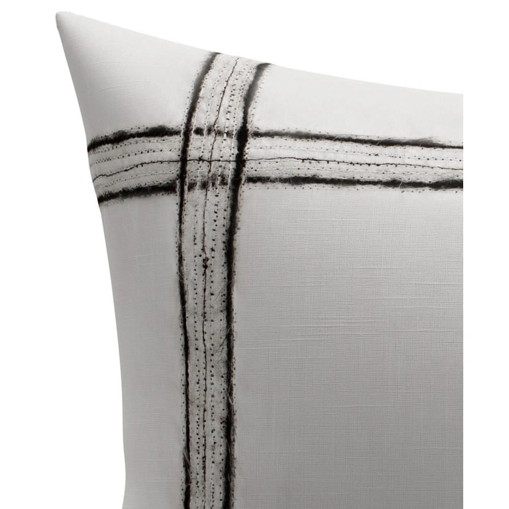 Vera Wang CLOSEOUT! Charcoal Vines Mohair Plaid Breakfast Pillow 2