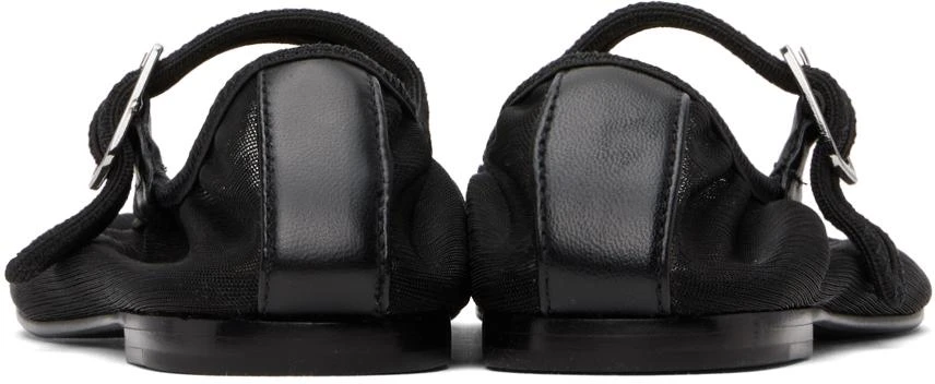 Sandy Liang SSENSE Exclusive Black Mary Jane Mesh Ballerina Flats 2