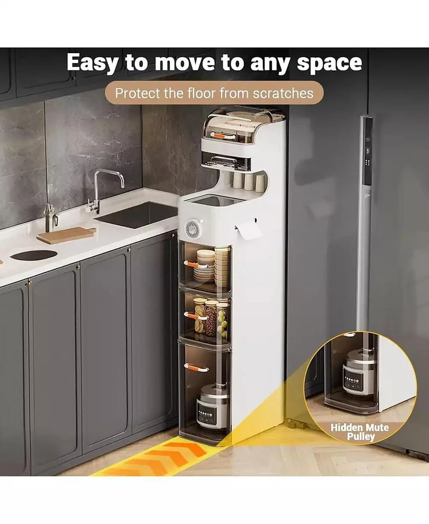 gaomon 7-Tier Waterproof Plastic Storage Cabinet,Narrow Bathroom Storage with Transparent Doors
Flip-Top Compartment, for Bathroom Kitchen Laundry 6