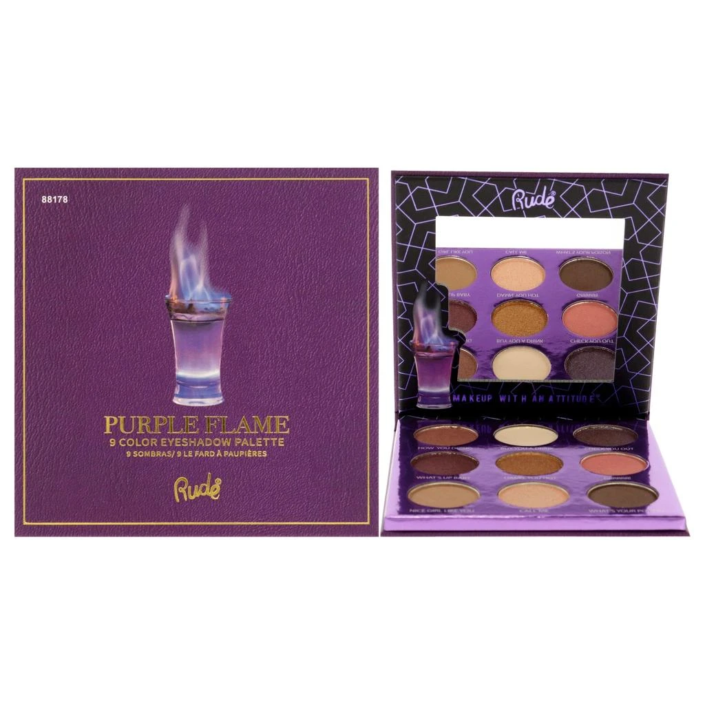 Rude Cosmetics Cocktail Party 9 Eyeshadow Palette - Purple Flame by for Women - 0.39 oz Eye Shadow