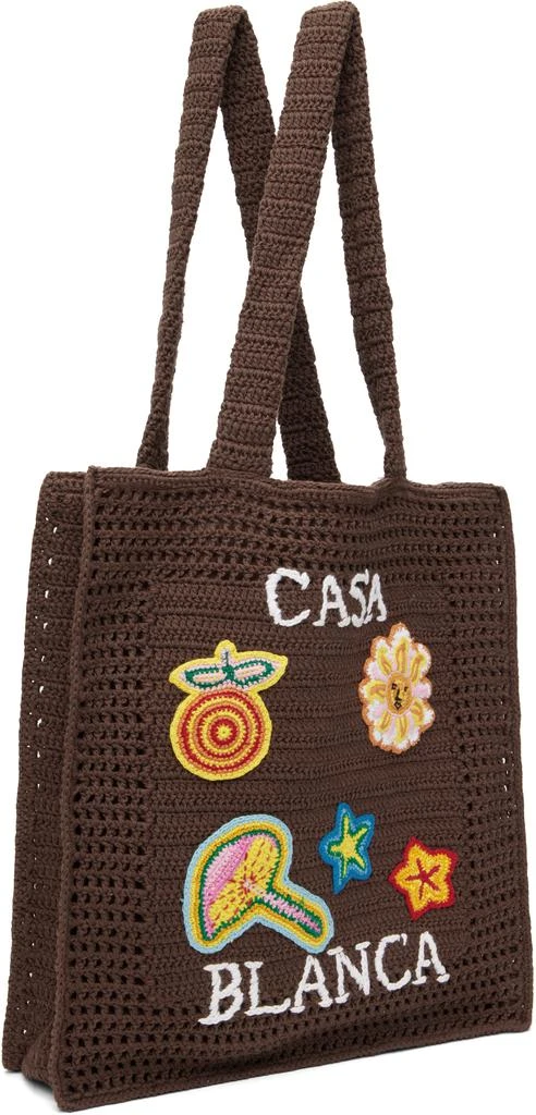 Casablanca Brown Large Crochet Tote 2