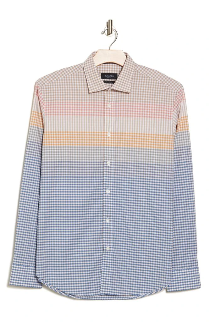 Bugatchi Classic Fit Gingham Comfort Stretch Cotton Button-Up Shirt 3