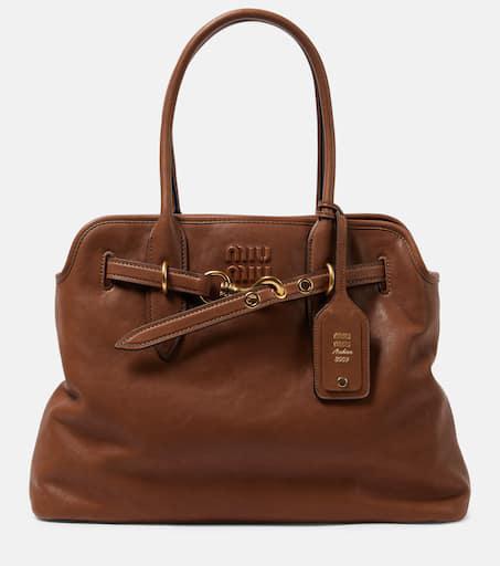 ハンドバッグ MIU MIU AVENTURE MEDIUM LEATHER HANDBAG Miu Miu Aventure Medium leather tote bag - Tote Bags