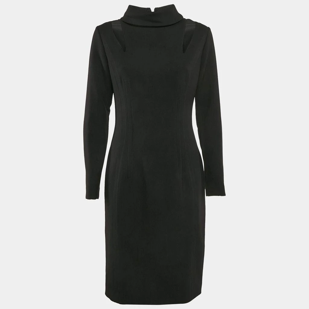 Gianfranco Ferre Gianfranco Ferre Black Crepe Turtle Neck Short Dress M 1