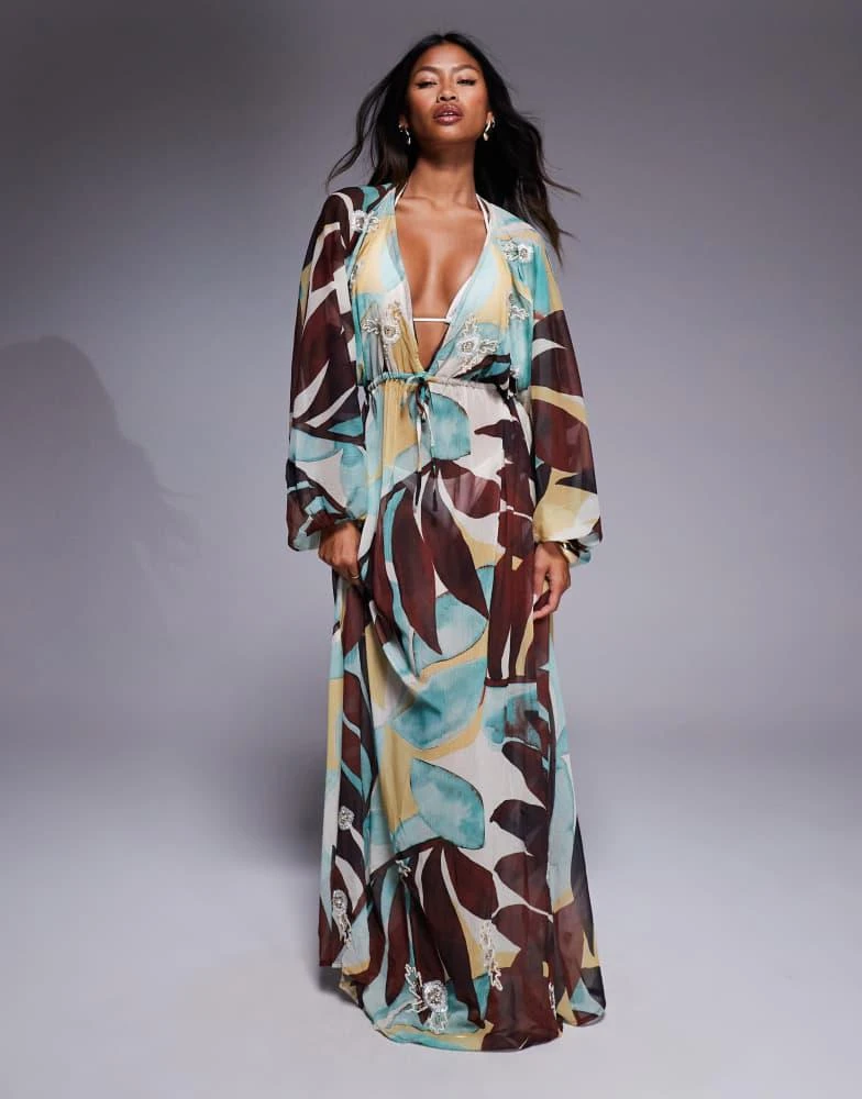 River Island River Island kaftan in blue from ASOS