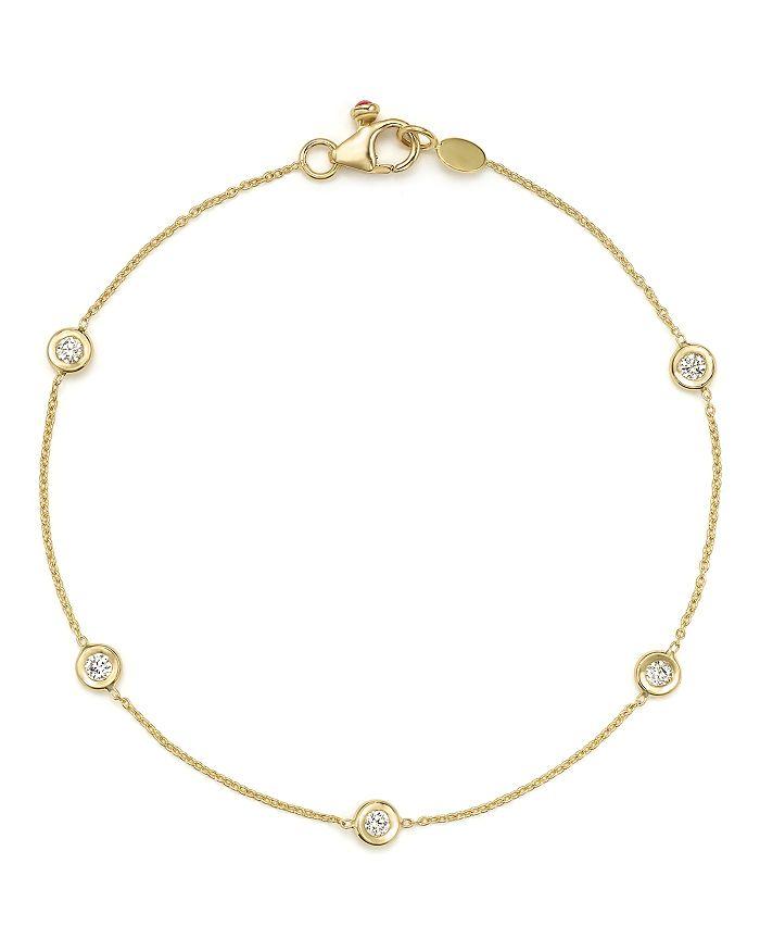 Roberto Coin 18K Gold Five Station Bracelet with Diamonds