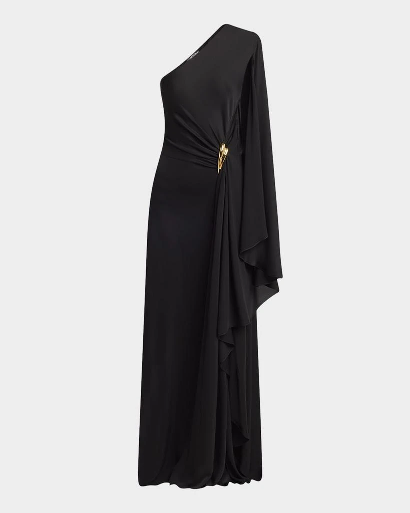 tom ford dresses Shiny Crepe Mock Neck Cocktail Dress or elevated daytime occasions where a statement is desired Tom Ford One-Shoulder Light Silk