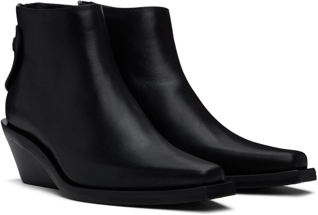 ANN DEMEULEMEESTER Black Kay Pointy Medium Heel Ankle Boots 4