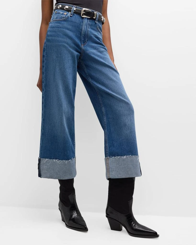 Rag & Bone Andi Wide-Leg Cuffed Jeans 6