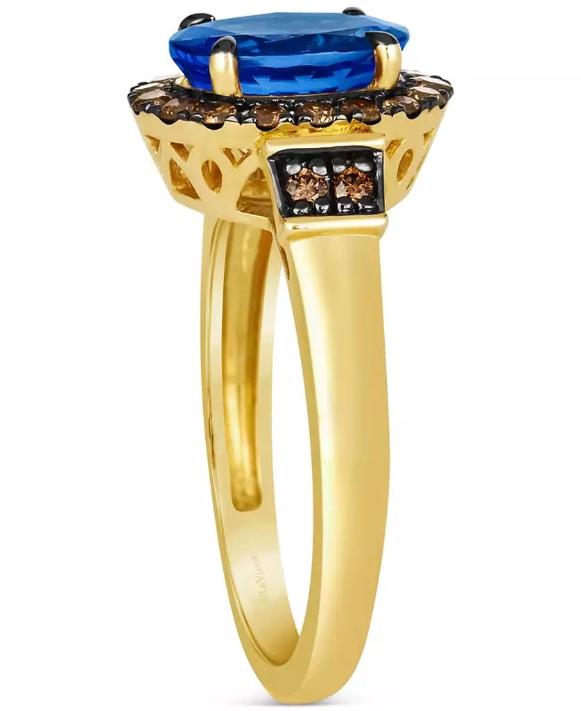 Le Vian Chocolatier Blueberry Tanzanite (1-3/4 ct. t.w.) & Chocolate Diamonds (3/8 ct. t.w.) Oval Halo Ring in 14k Gold 3