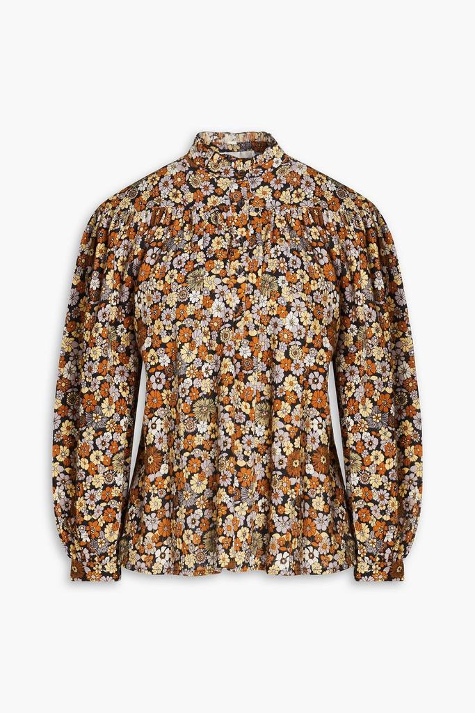 ANTIK BATIK Gathered floral-print cotton shirt