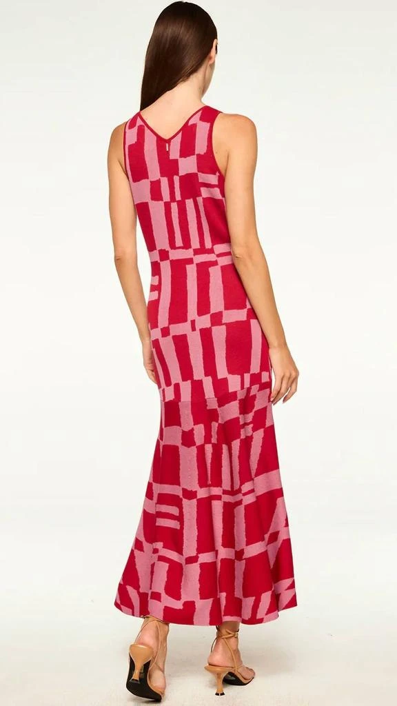 MISA Brenna Knit Midi Dress In Red/pink 3