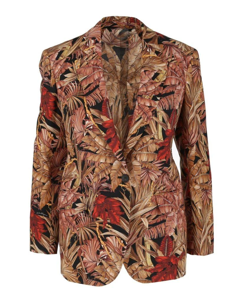 salvatore ferragamo Salvatore Ferragamo Printed Foliage Wool Blazer 3