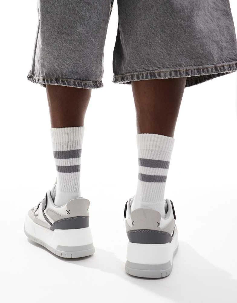 ASOS ASOS DESIGN chunky trainers in grey and white mix 3