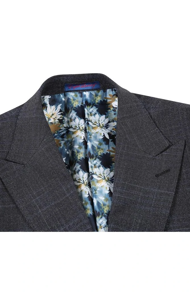 English Laundry Plaid Trim Fit Peak Lapel Two-Piece Suit 5