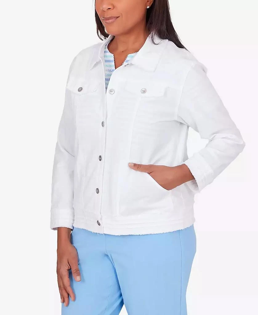 Alfred Dunner Women's Hyannisport Long Sleeve Fringe Detail Jacket 4