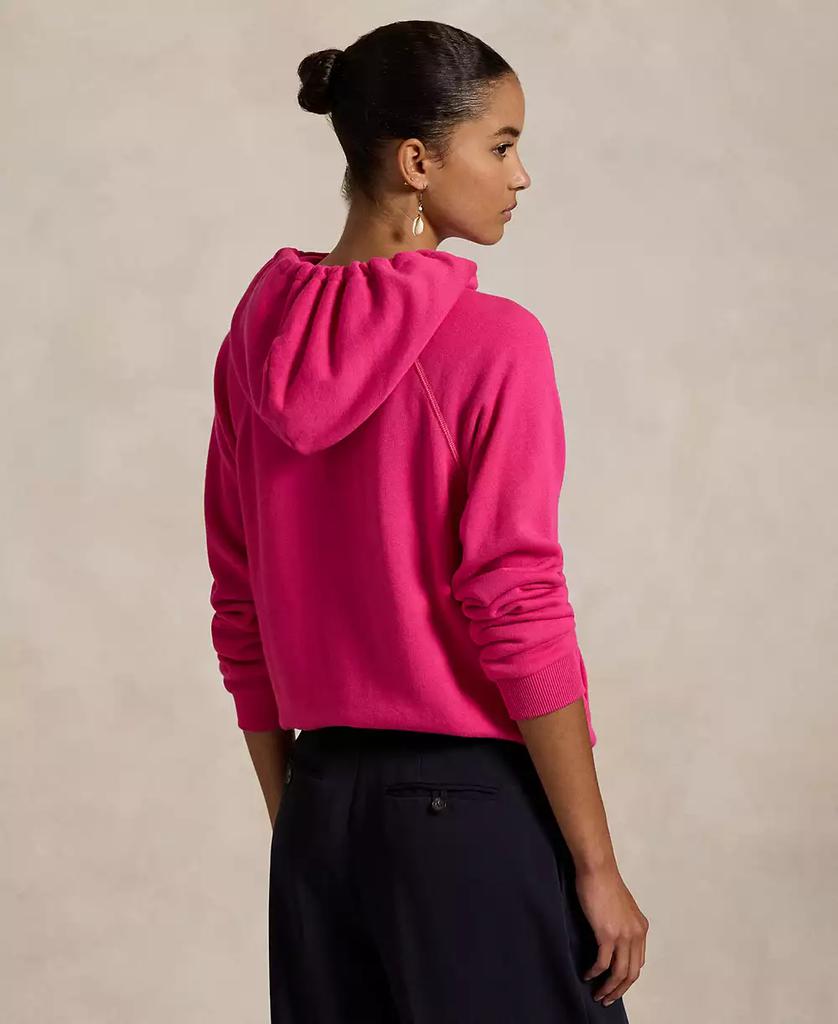 Ralph Lauren Women's Shrunken Fit Fleece Hoodie Sweatshirt
