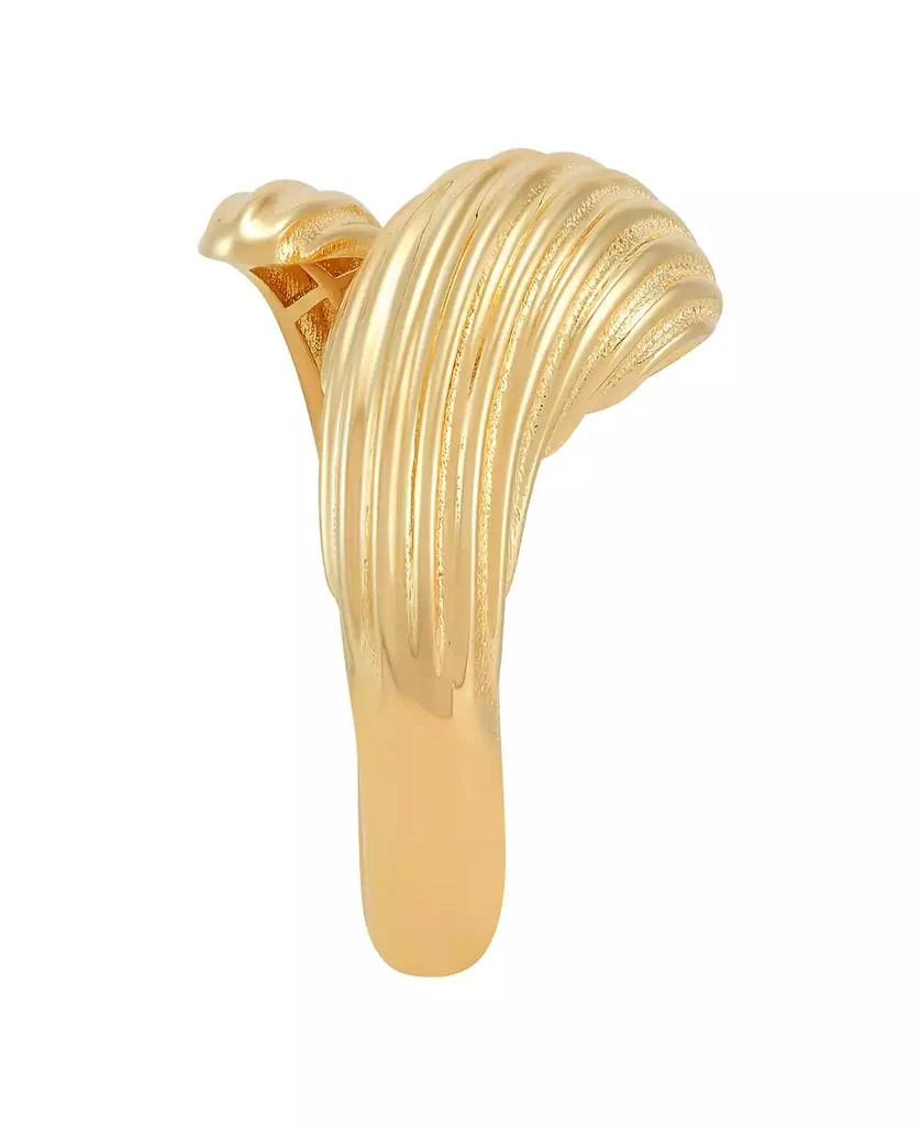 Macy's Polished Graduated Ribbed Bypass Ring in 10K Yellow Gold 3