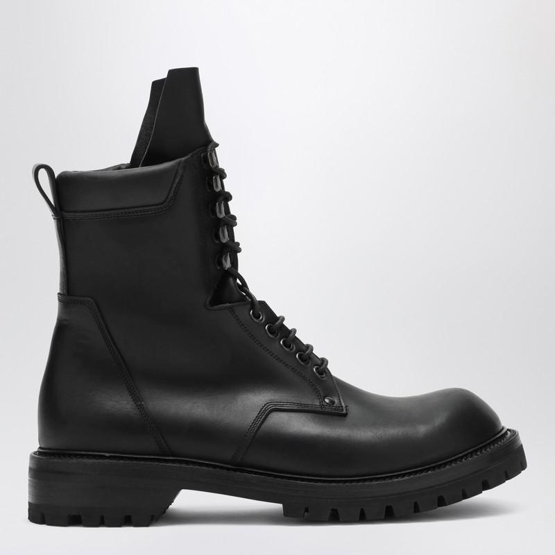 Black Porterville Army Mega Tractor Boots by Rick Owens on Sale