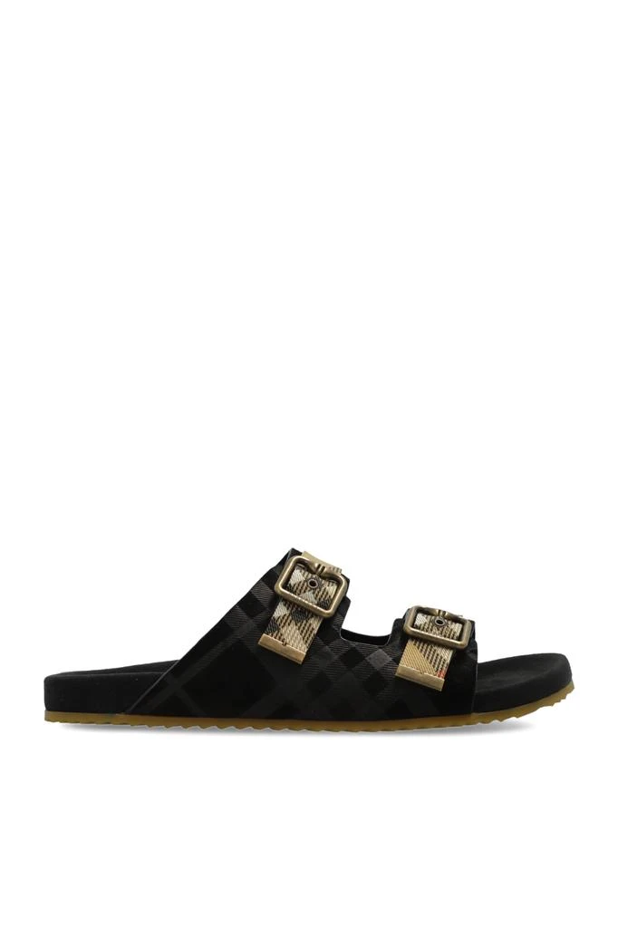 Shop Vivid Cobalt Melroy TB Monogram-Embossed Slides on Sale  display picture 3