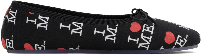 Ashley Williams Black 'I Heart Me' Melody Ballerina Flats
