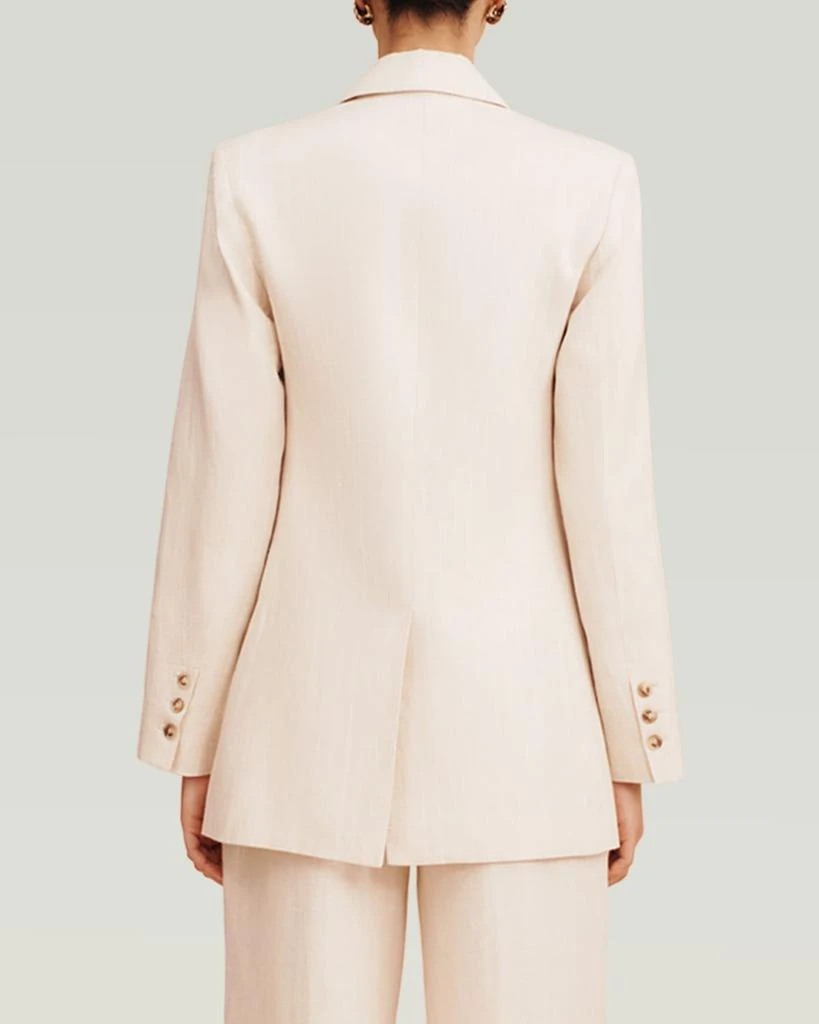 Posse Leon Single-Breasted Pinstripe Linen Blazer 3